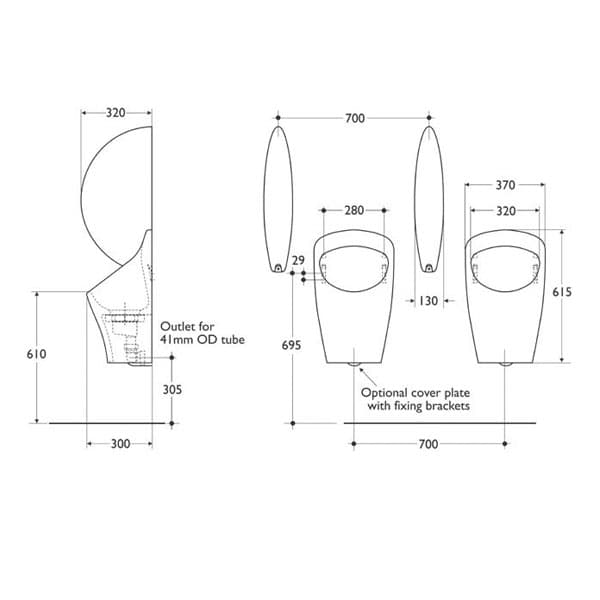 Aridian Waterless Urinal Bowl - Gentworks