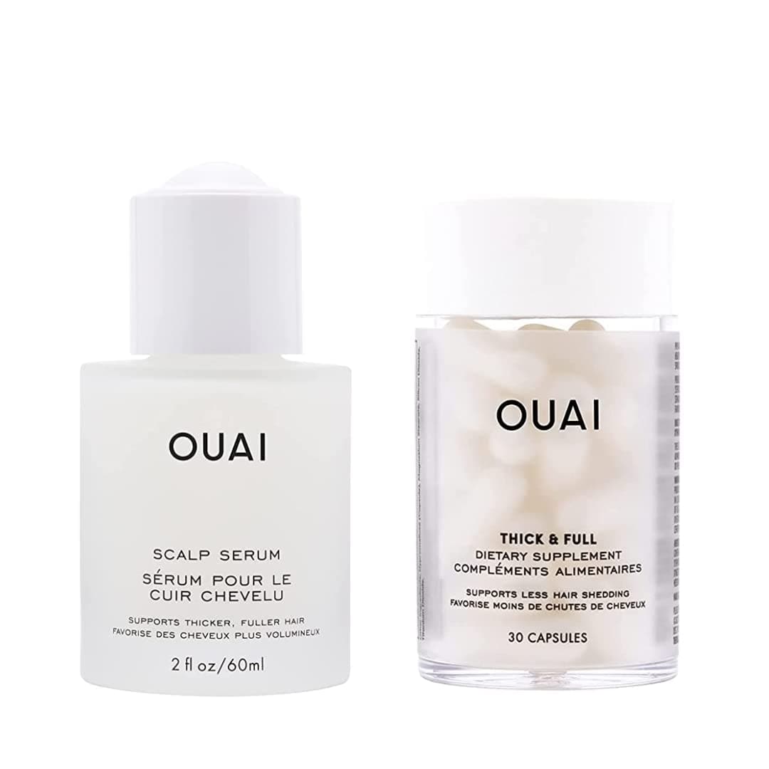 OUAI Scalp Serum + Thick & Full Hair Supplements - Solution for ...