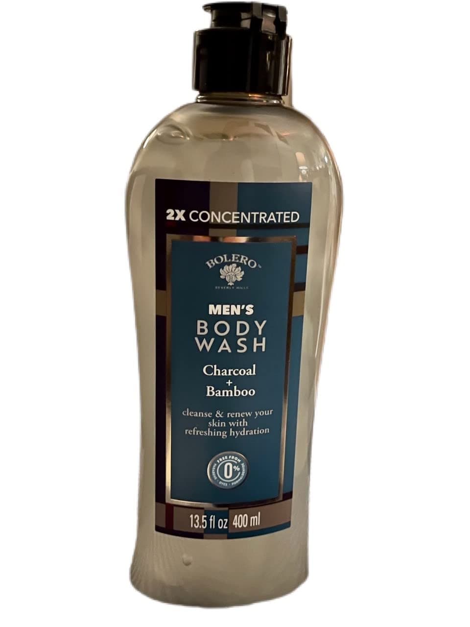 Bolero Men's Charcoal & Bamboo Body Wash - Energizing Cleanser for Men