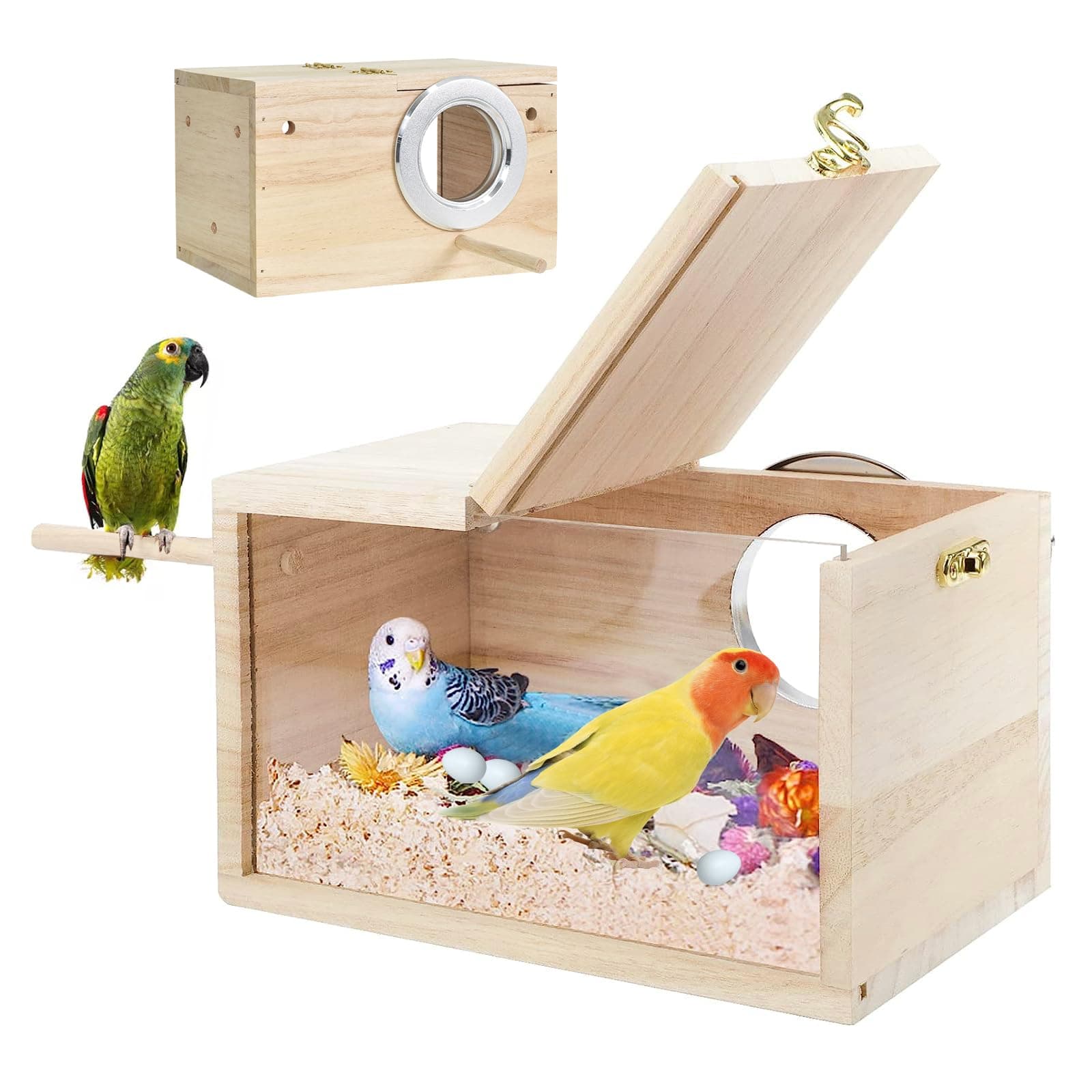 Budgies Nesting Box Transparent Design Bird Nest Nesting Box Wooden ...