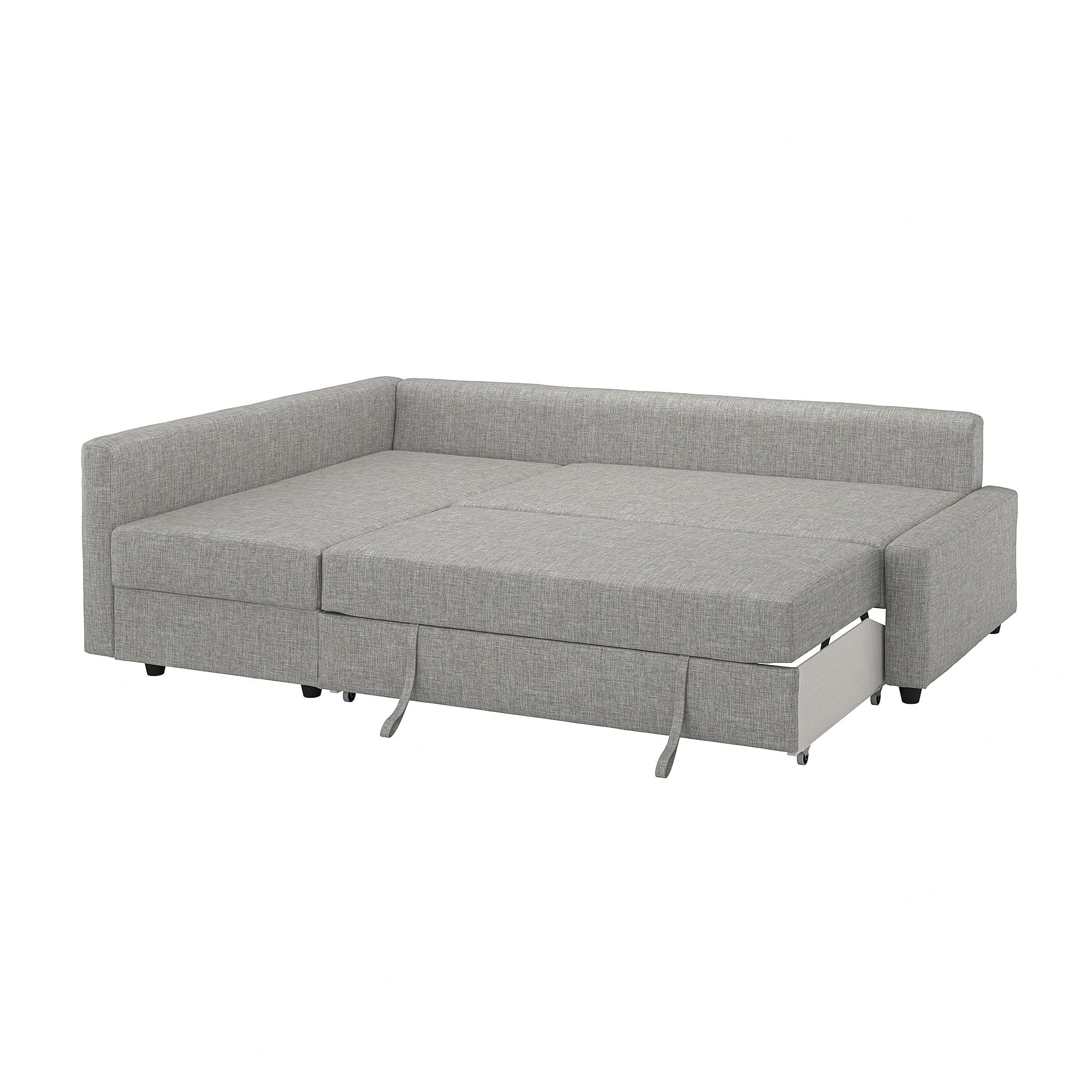 FRIHETEN - corner sofa-bed with storage, Faringe light grey | IKEA ...