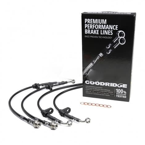 Goodridge Brake hose set stainless steel braided (TÜV) BLACK Honda ...