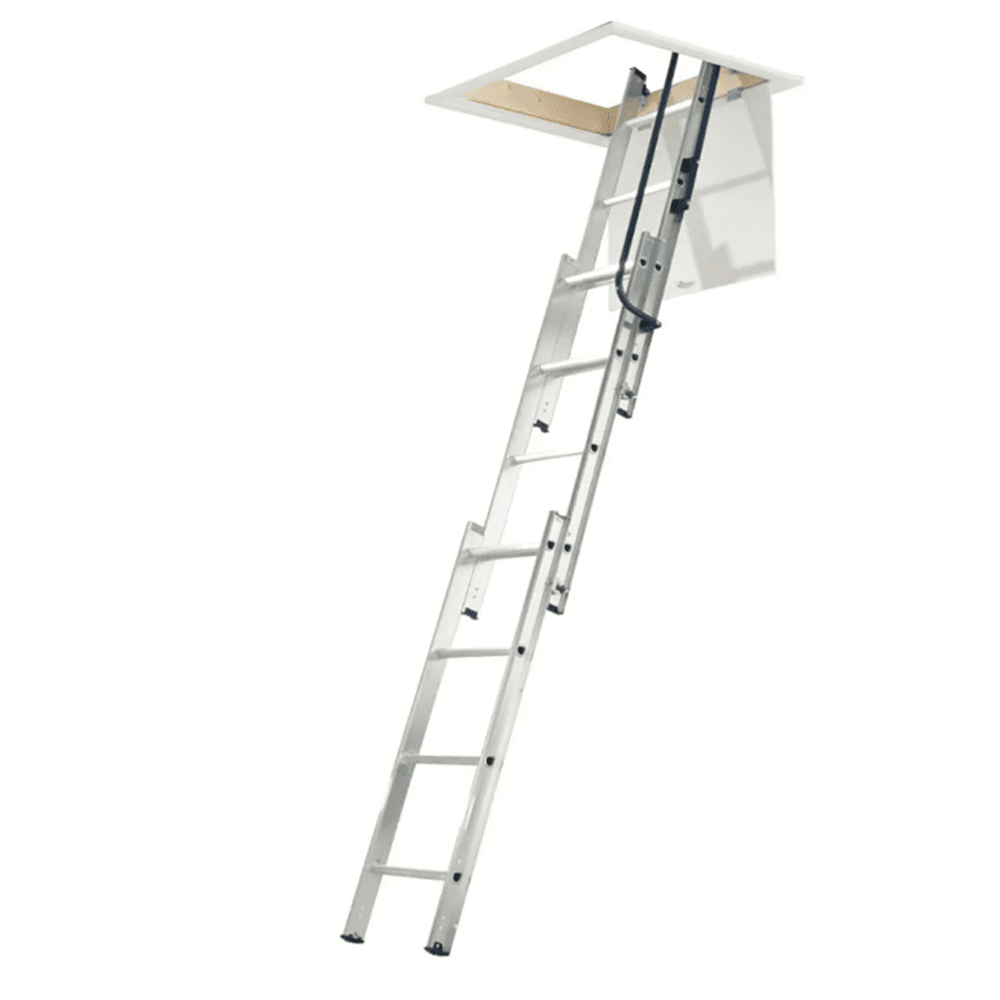 ABRU 3-Section Loft Ladder with Handrail – Easy-Install Attic Access ...