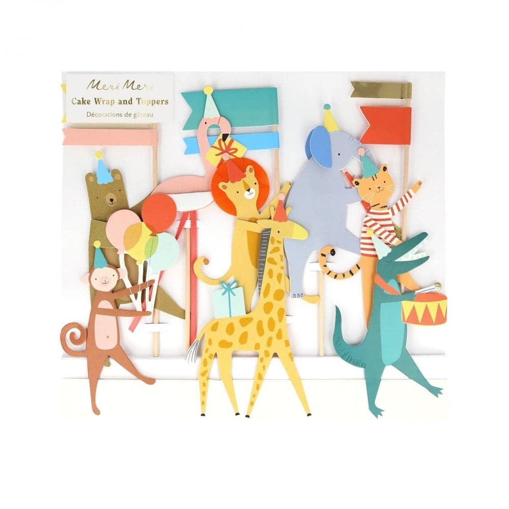 MERI MERI ANIMAL PARADE CAKE WRAP & TOPPERS - PARTY from Molly Meg UK