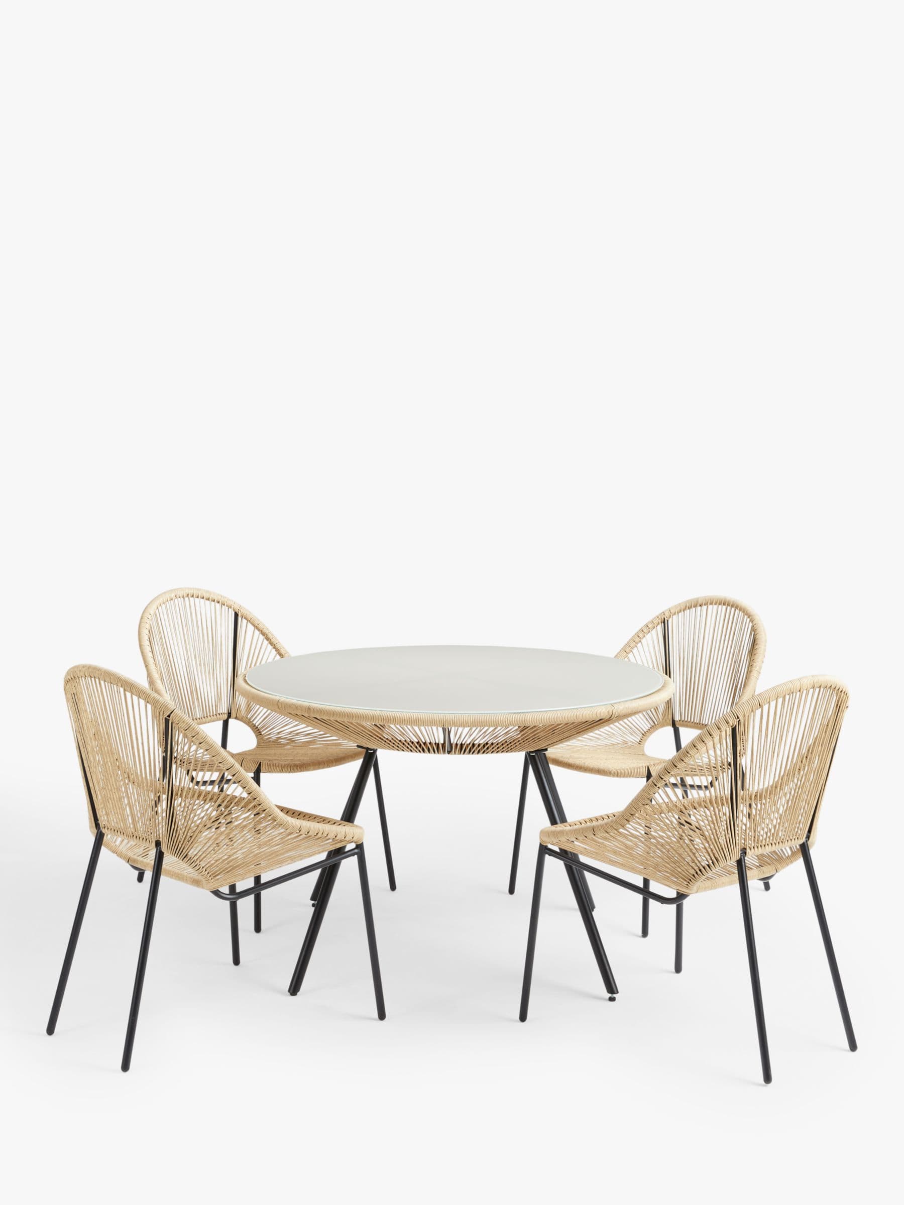 John Lewis Salsa 4-Seater Round Garden Dining Table & Chairs Set ...