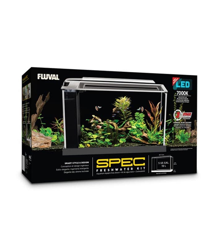 Fluval Spec V 19L Desktop Aquarium, Compact Glass Tank