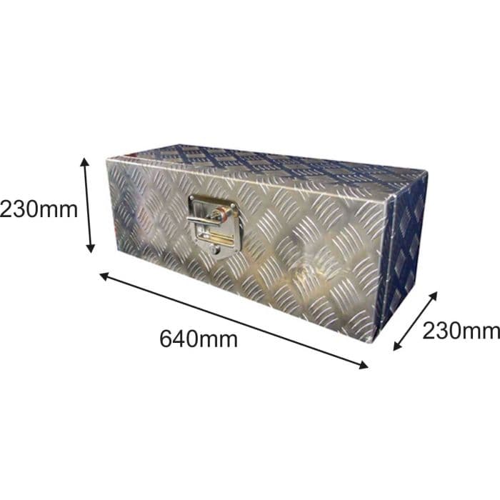 TRAILER STORAGE BOX 35L 640mx230mmx230mm ALUMINIUM CHEQUER PLATE | ORO2U