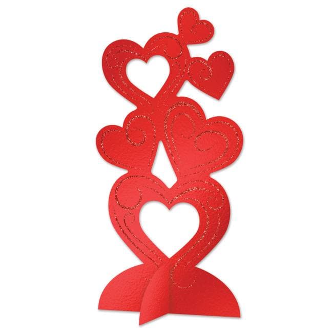 3-D Glittered Heart Centerpiece: Party at Lewis E…