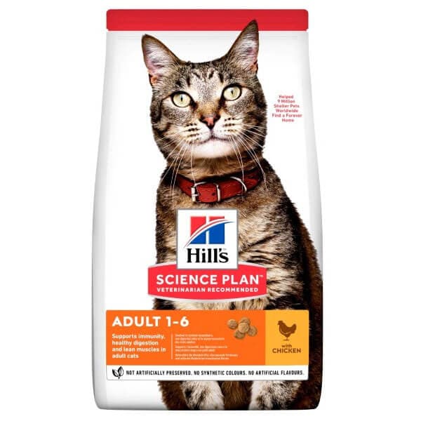 Hill's Science Plan Optimal Care Adult Cat Food with Chicken 1.5kg ...