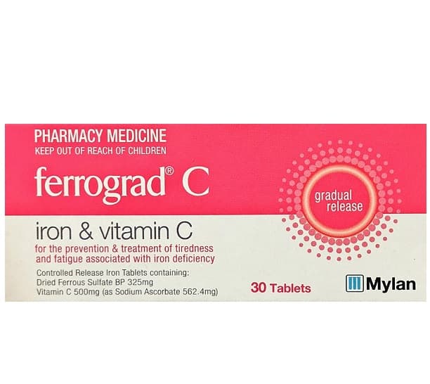 Ferrograd C Iron & Vitamin C Tablets 30 - Quantity Restriction (6 ...