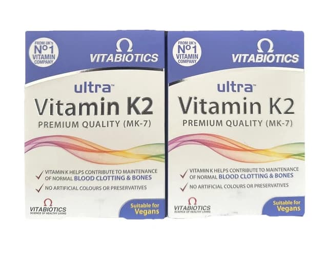 2 X VITABIOTICS Ultra Vitamin K2 Premium Quality (MK-7) 120 Tablets BBE ...
