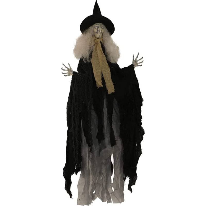 Haunted Hill Farm HHWITCH-33HLSA Hanging Animated witch