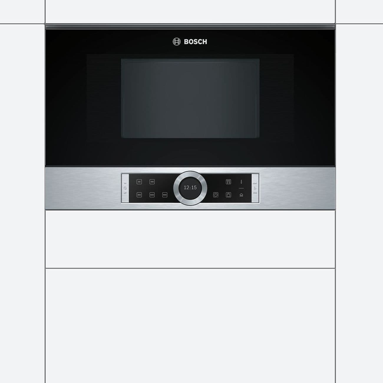 Bosch Serie 8 BFL634GS1B 39cm Stainless Steel Built-In Microwave Oven ...