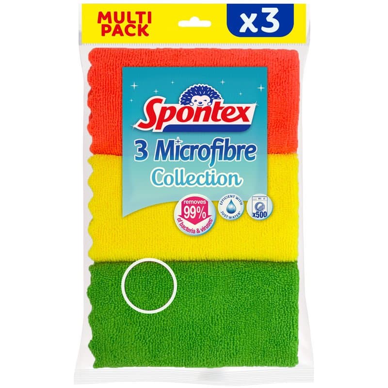 Microfibre Cloths 3 Pack - Spontex