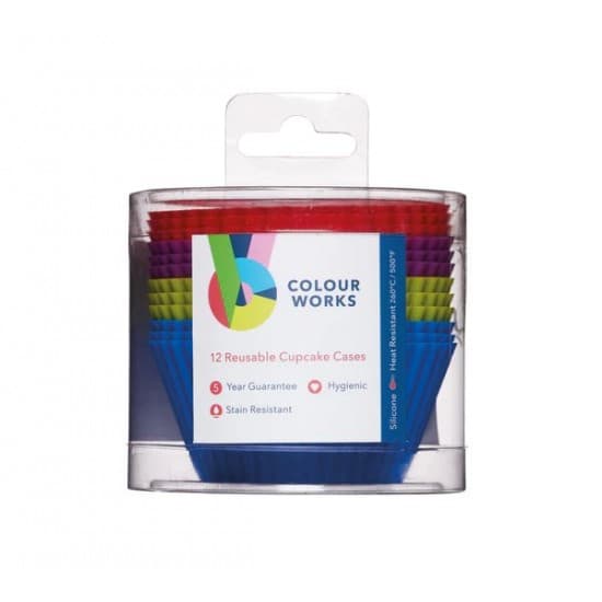 Bakeware : Colourworks Pack of 12 Silicone Cupcake Cases ...