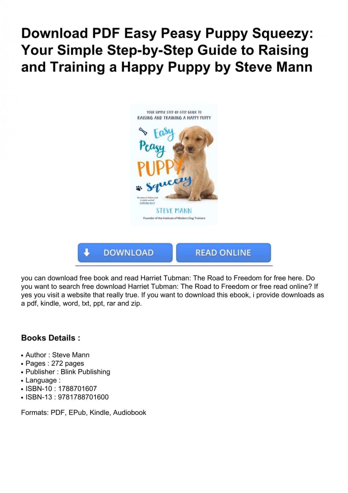 Download PDF Easy Peasy Puppy Squeezy: Your Simple Step-by-Step Guide ...