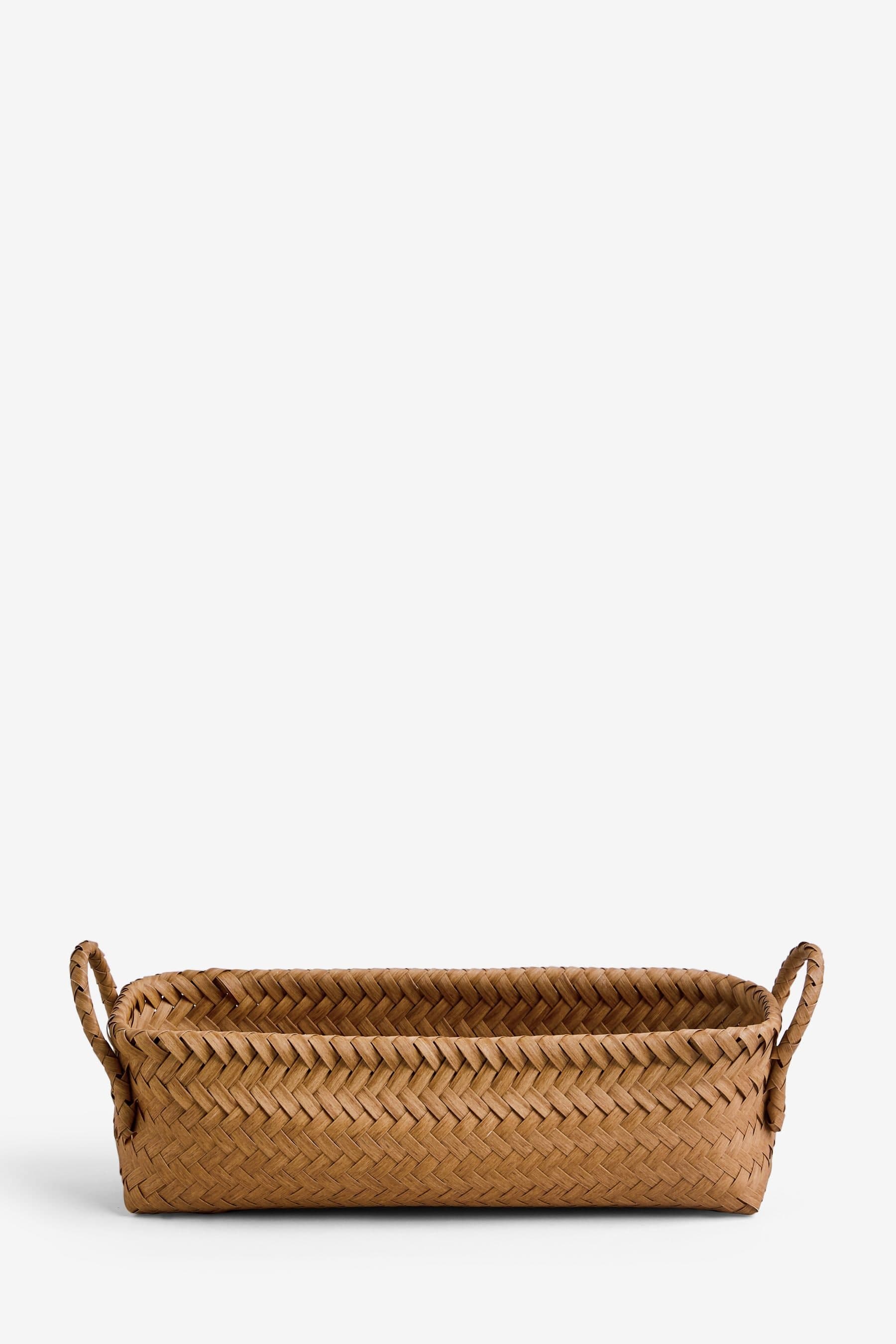 Buy Natural Plastic Wicker Small Storage Basket from the Next UK online ...