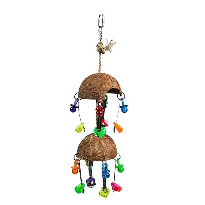 Coconut Shell With Toys & Spoons Bird T…
