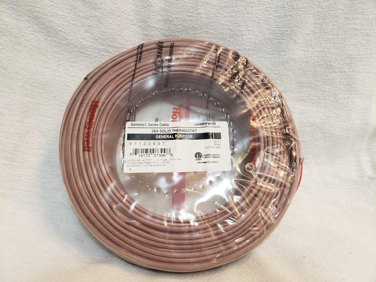 Thermostat wire cable 250ft 18/4 250 ft feet foot Honeywell Genesis ...