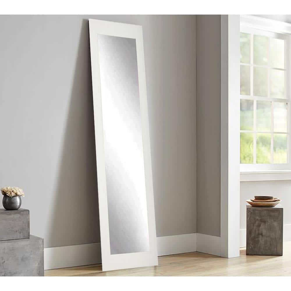 Oyster Grain White Full Length Framed Mirror-BM8SKINNY - The Home Depot