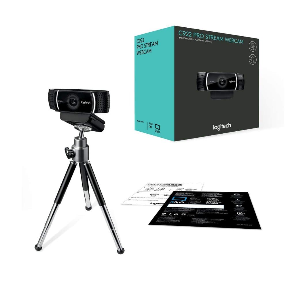 Black Logitech C922 Pro Stream Webcam 1080P Camera for HD Video ...