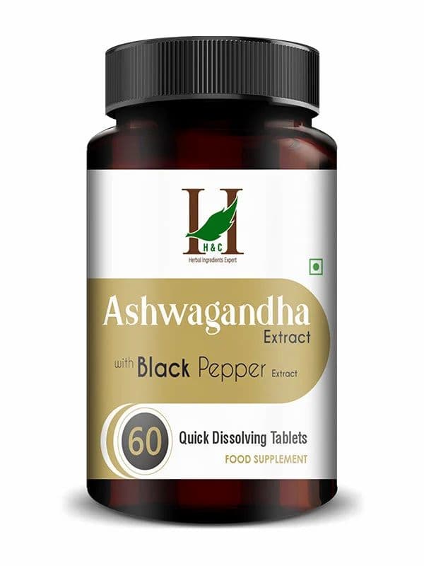 Ashwagandha Extract With Black Pepper Quick Dissolving Tablets - 60 ...