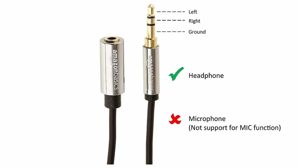 Male To Female Stereo Audio Cable (Aux Extension Cable) With Gold ...