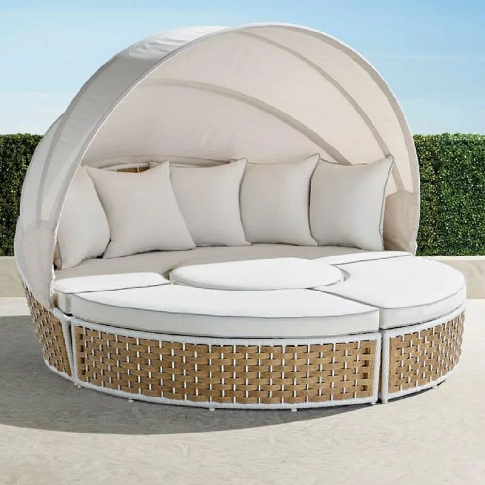 Outside Day Bed Tdewlye Outdoor Patio Rattan Round Daybed With ...