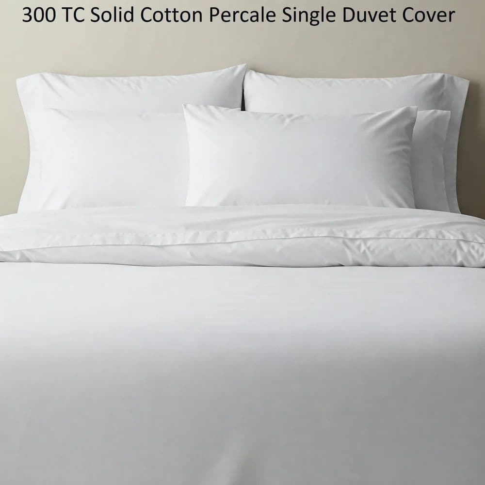 300 TC Solid Cotton Percale Single Duvet Cover, White at ₹ 995/piece in ...