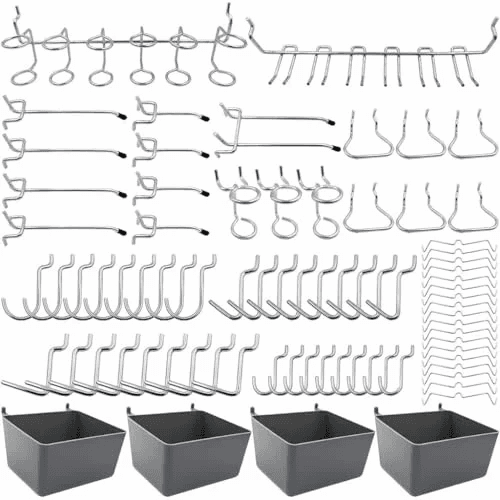 80Pcs Assortment Pegboard Hooks and Boxes Set Hanger Hooks for Pegboard ...