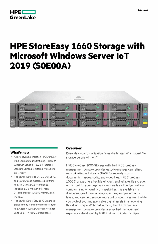 16Gb HPE StoreEasy 1660 NAS Storage, 2 at ₹ 350000 in New Delhi | ID ...