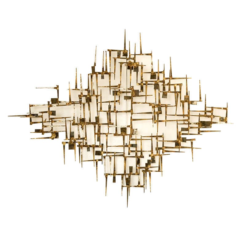 John Lewis Abstract Metal Geometric Wall Sculpture