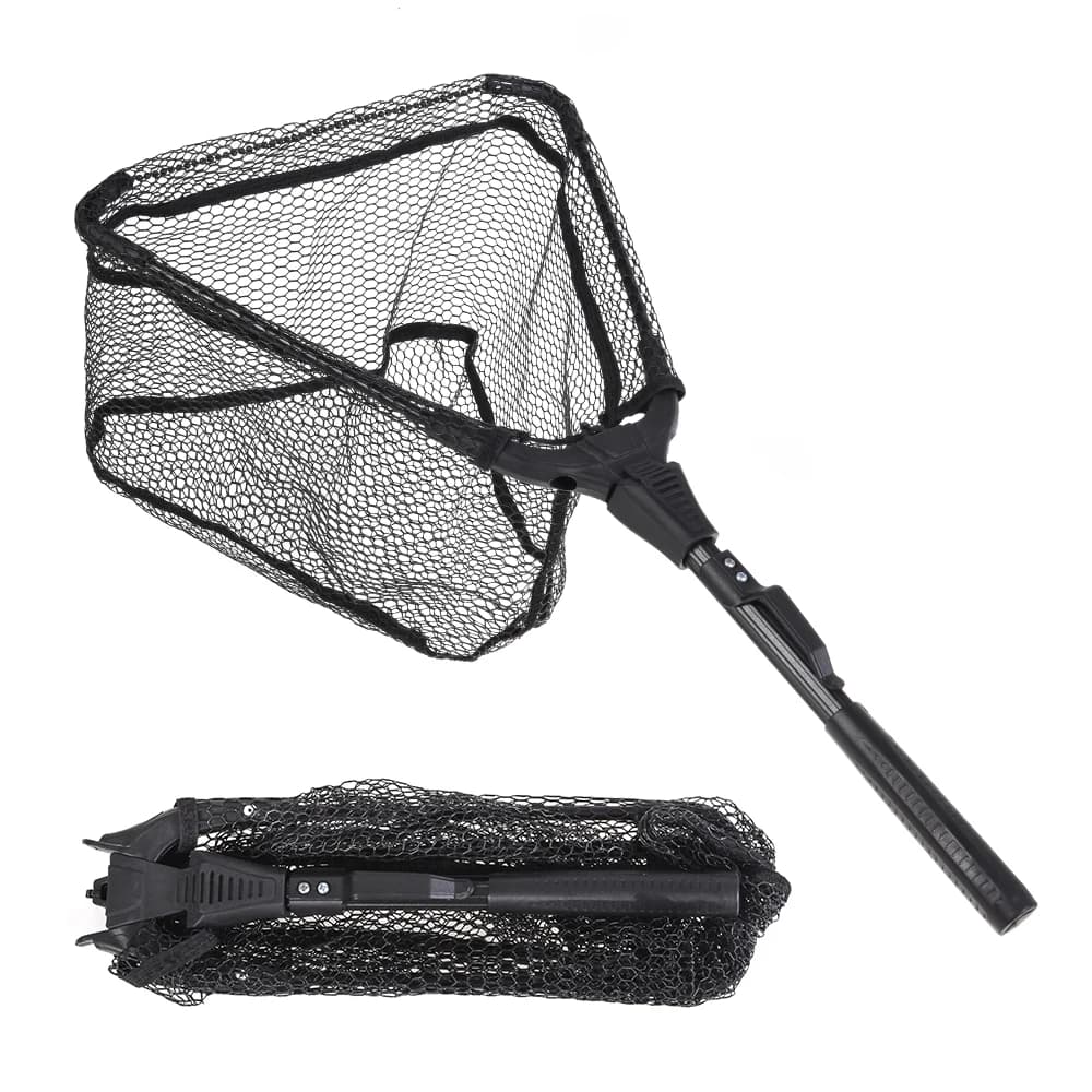 LIXADA Folding Fish Landing Net Portable Collapsible Triangular Fly ...