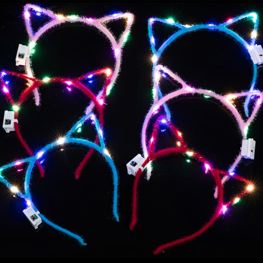 10-20-30-40-50-pcs-Women-Girl-Glow-Cat-Ear-Headband-Light-Up-Flash ...