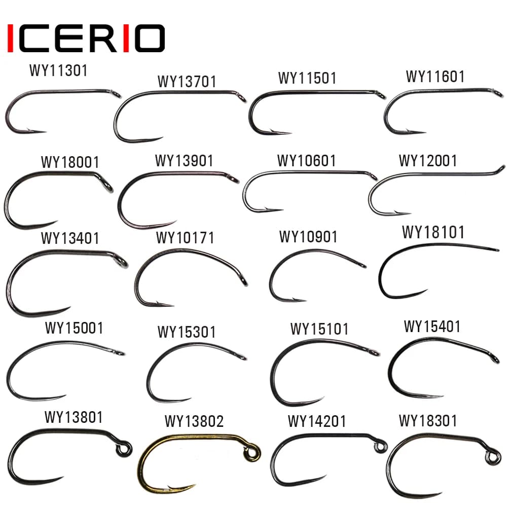 Icerio Barbed Fly Tying Hooks Barbless 60 Degree Jig Nymph Hook ...