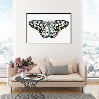 Oliver Gal 'Moon Butterfly' Animals Wall Art Framed Canvas Print ...