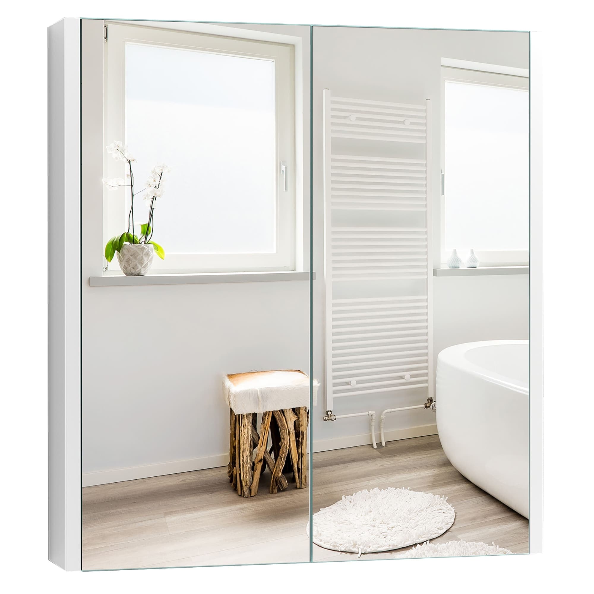 Wall-Mounted Bathroom Medicine Cabinet, Wall Mirror Cabinet with Hinged ...