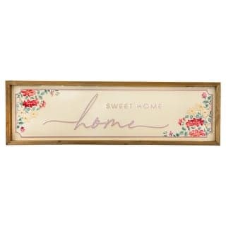 Floral "Home Sweet Home" Framed Hanging Wall Sign - 23.75" - Bed Bath ...