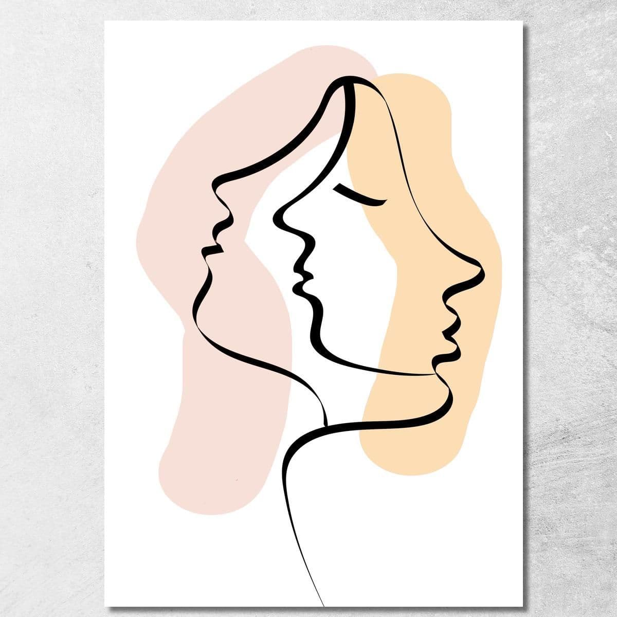 Abstract Face Profile Line Art Painting Fashion canvas print