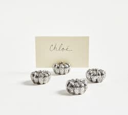 Silver Pumpkin Place Card Holders - Set of 4 | Pottery Barn