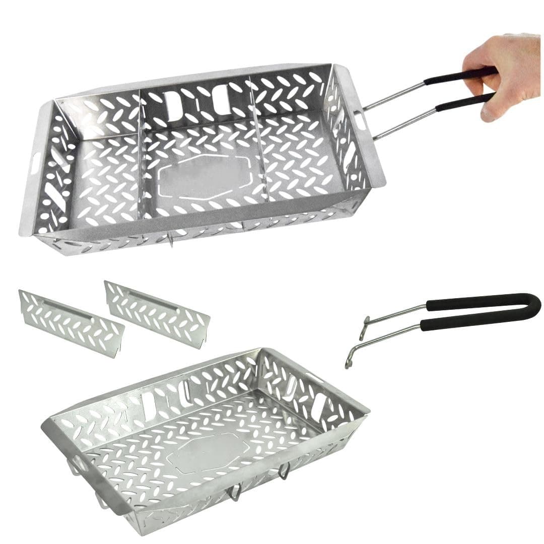 LIFETIME FLOORING LLC Ultraversatile Stainless Steel Grill Basket ...