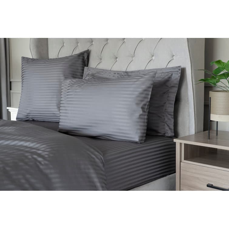 Belledorm 7 Piece Hotel Suite Satin Stripe Bedding Set | Wayfair.co.uk