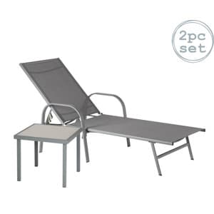 Harbour Housewares - Sussex Sun Lounger and Side Table - Adjustable ...