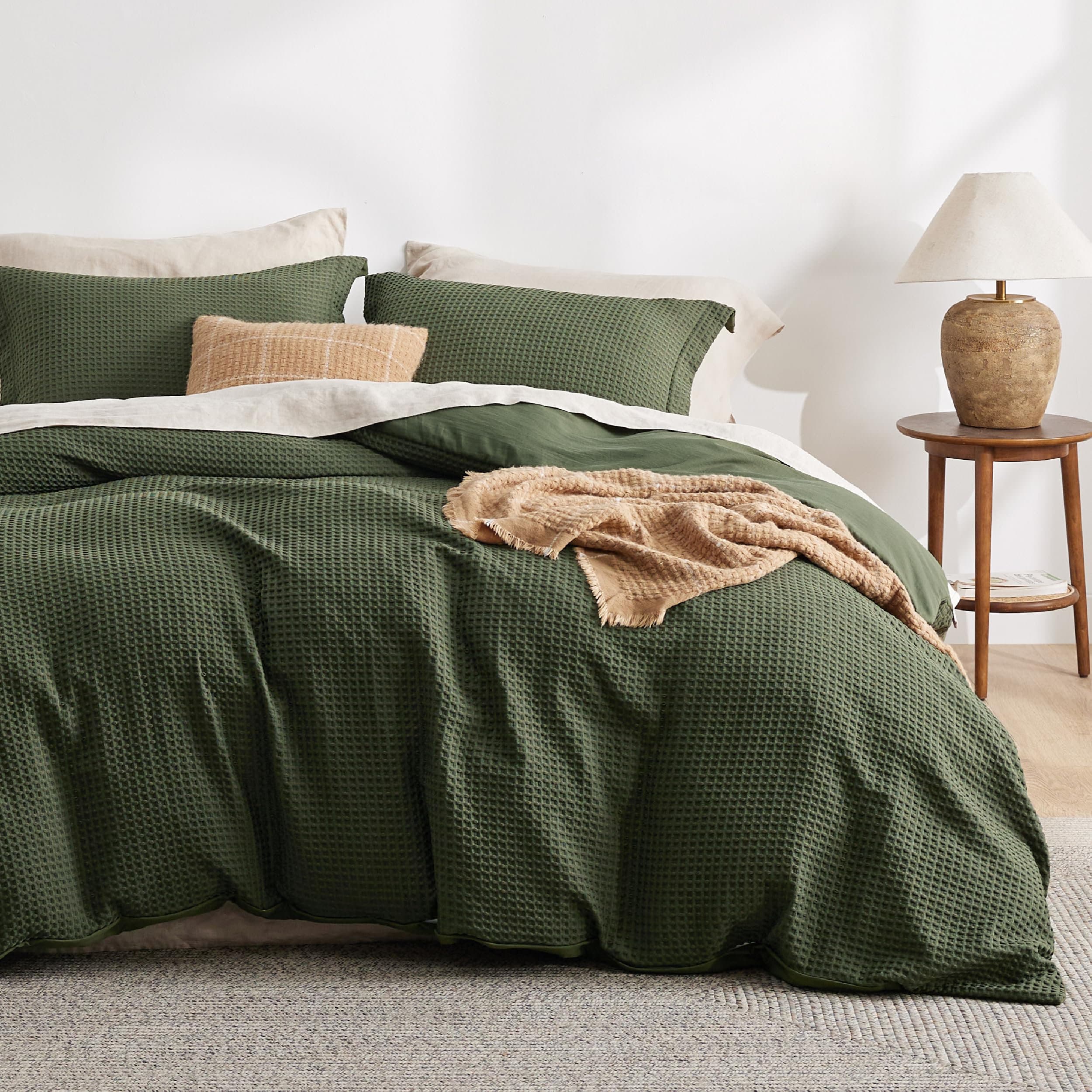 Bedsure Luxury Waffle Duvet Cover - Textured Duvet Cover Set, Soft ...