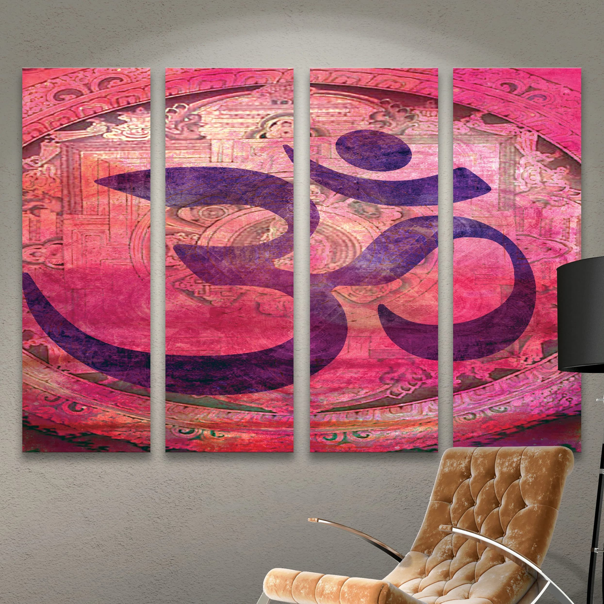 ArtWall 'Om Mandala' by Elena Ray 4 Piece Graphic Art on Wrapped Canvas ...