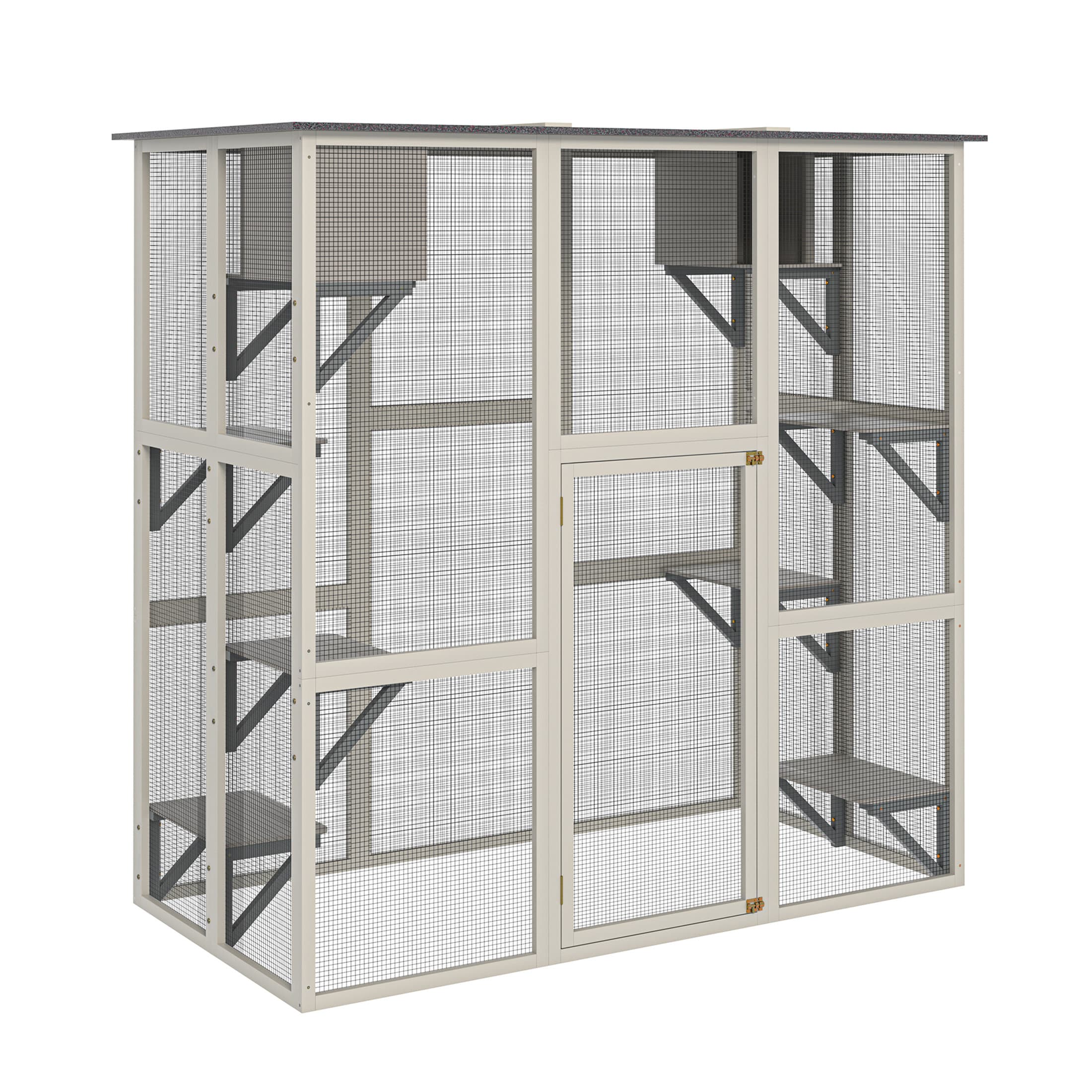 Ophelia & Co. Wooden Outdoor Catio Cat Enclosure with Weatherproof ...