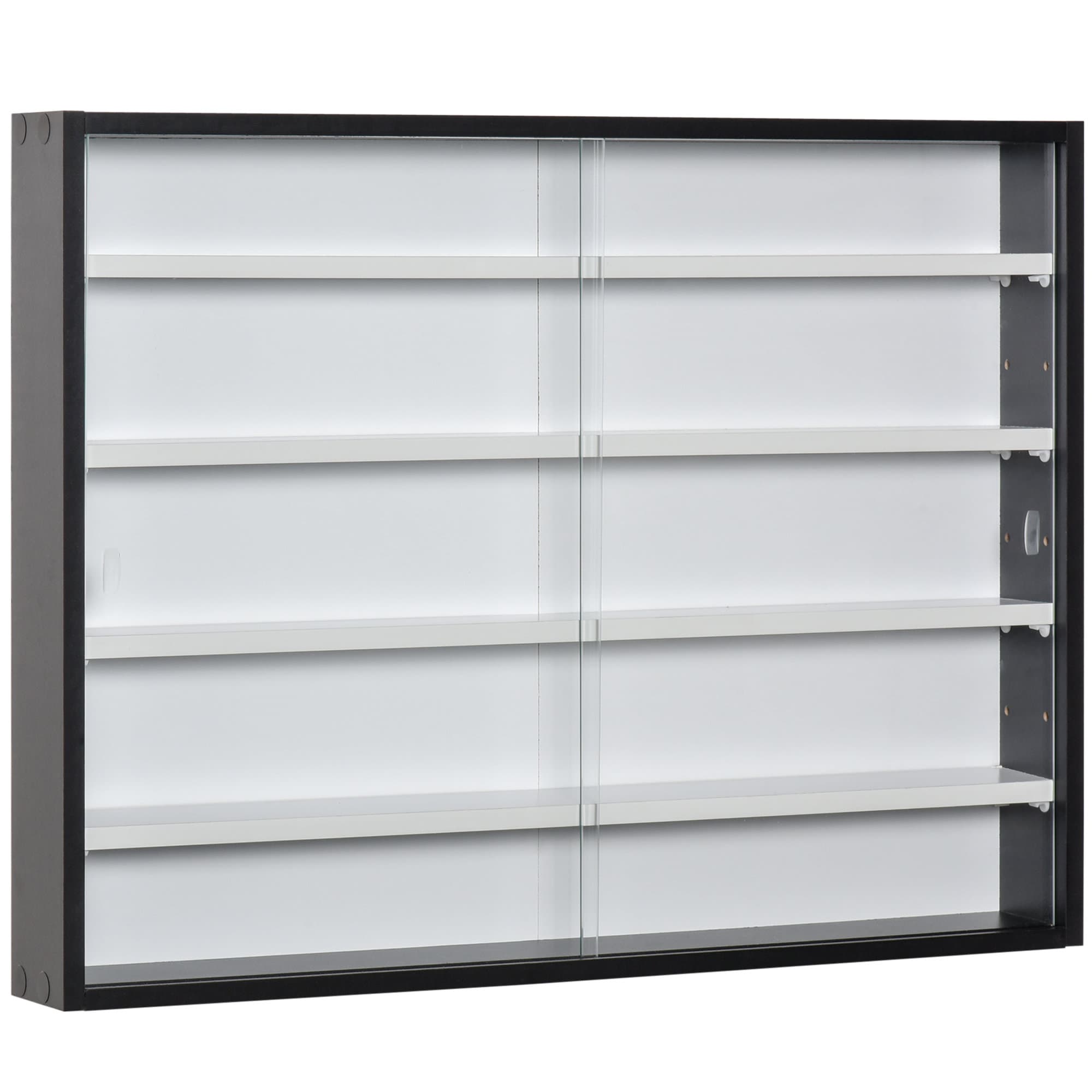 HomCom 5-Tier Level Display Cabinet Case W/ 2 Glass Doors Adjustable ...