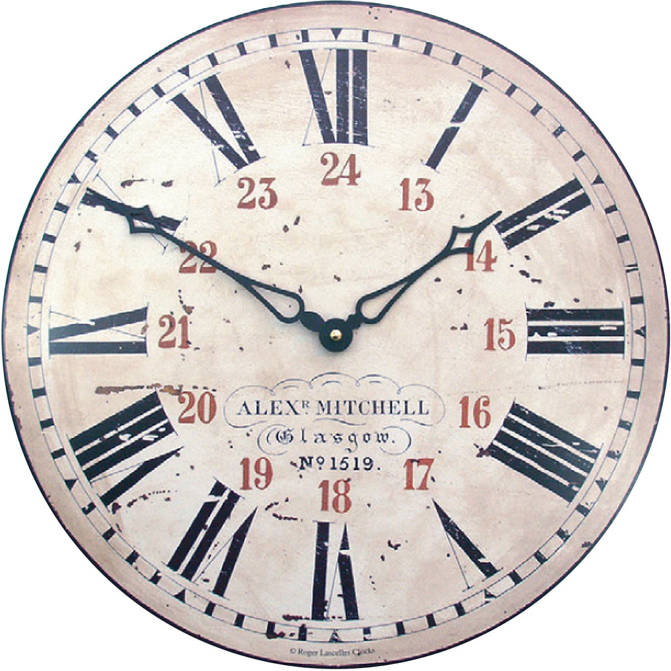 Roger Lascelles Clocks Station Wall Clock with 24 Hour Numerals - 36cm ...