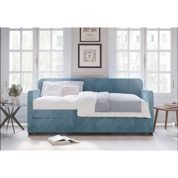 Etta Avenue™ Antonius Upholstered Daybed with Trundle & Reviews | Wayfair