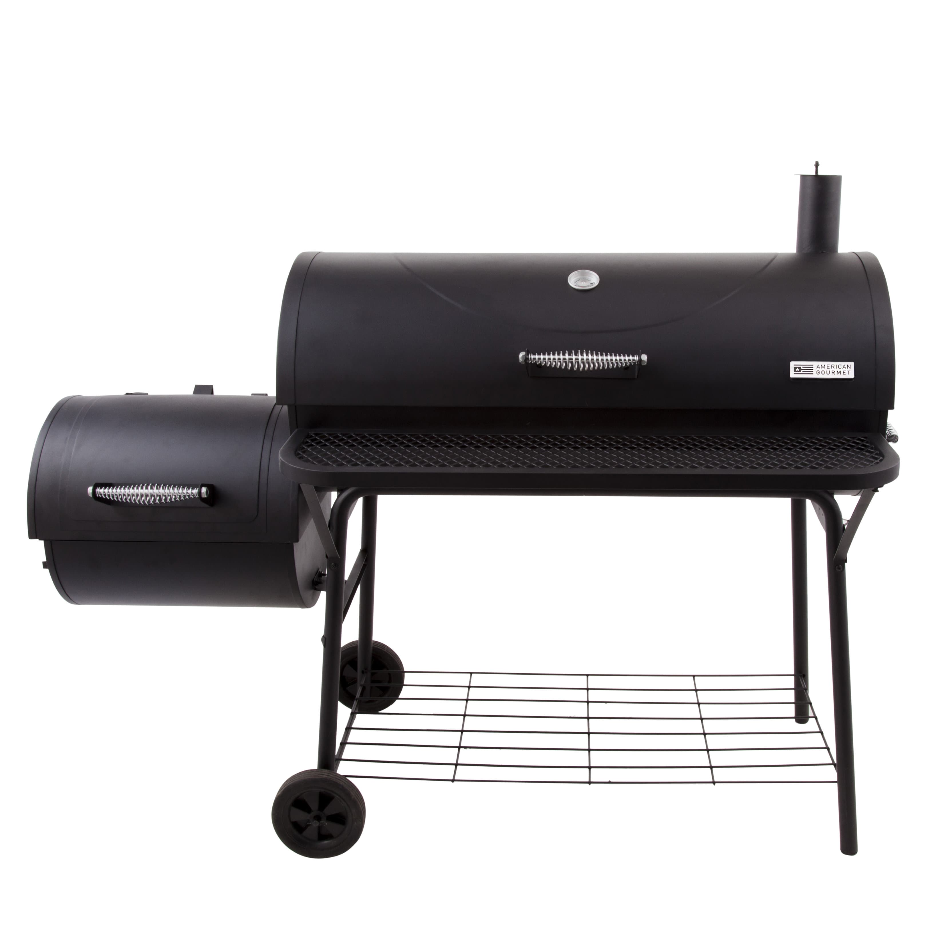 Charbroil American Gourmet 1280 Barrel Offset Charcoal Smoker and Grill ...